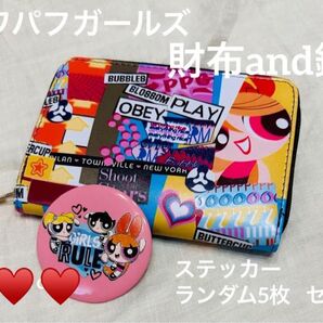 パワーパフガールズ コインケース 財布 鏡 セット ステッカー