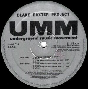 伊12 Blake Baxter Strong To Survive / Fuck You Up UMM024 UMM Underground Music Movement /00250