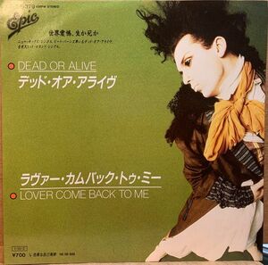 7 Dead Or Alive Lover Come Back To Me/Far Too Hard 075P379 EPIC /00080