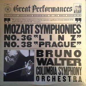 米LP Mozart / Bruno Walter, Columbia Symphony Orchestra Symphonies No. 36 Linz , No. 38 Prague MY38473 CBS /00260