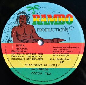 12 Cocoa Tea President Boatha / Flood Victim RP001 Rambo Productions /00250