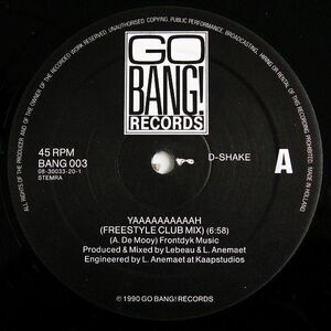 蘭12 D-Shake Yaaaaaaaaaah (Freestyle Club Mix) / Techno Trance (Paradise Is Now) BANG003 Go Bang! Records /00250