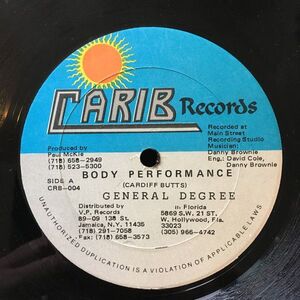 米12 General Degree Body Performance CRB004 Carib Records /00250