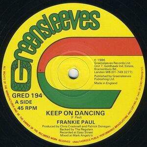 英12 Frankie Paul Keep On Dancing GRED194 Greensleeves Records /00250