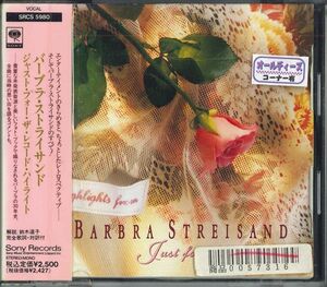 CD Barbra Streisand Highlights From Just For SRCS5980 SONY Japan /00110