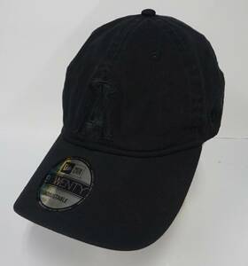 ( い-B2-122 )　ニューエラ NEW ERA　GENUINE MERCHANDISE　キャップ　帽子　ロゴ　ブラック　黒　メンズ　フリーサイズ　中古