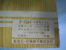 （か-K-189） 冷茶セット　ガラスコップ　2種類　背の低いコップ2個欠品　夏　暑い　冷たいお茶　来客用　長期倉庫保管品　中古　_画像7