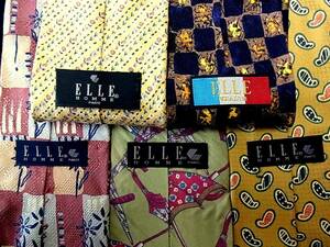 ♪DM9101♪【全良品 ５本セット】「エル【ＥＬＬＥ】」全同ブランド【全キャラ柄】♪【花・傘・ペイズリーなど】ネクタイ♪