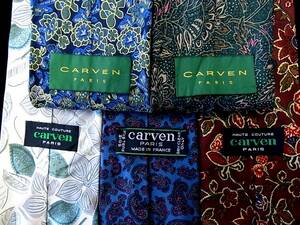♪DM9120♪【全良品 ５本セット】「カルヴェン【carven】」全同ブランド【全キャラ柄】♪【花・ペイズリーなど】ネクタイ♪