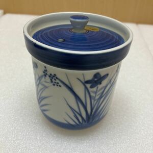 XL7196 松泉窯　茶碗蒸し腕　有田焼　伊万里焼　梅の花　染付　古伊万里　色鍋島　染付