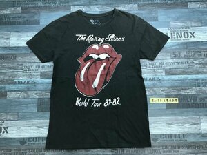 〈送料280円〉The Rolling Stones ザローリングストーンズ メンズ ロゴプリント 半袖Tシャツ M ダークグレー