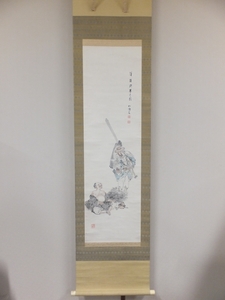 Art hand Auction 【真作保証】浅井柳塘 直筆 魚樵問答之図 日本画家 (百々広年 谷口藹山 木下逸雲 鉄翁祖門 徐雨亭) 京都 徳島県 掛軸作品何点でも同梱可, 絵画, 日本画, 人物, 菩薩