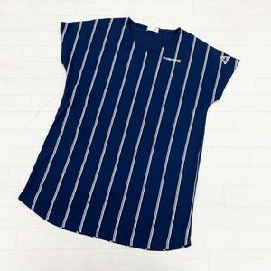 1082◎ le coq sportif ル コック スポルティフ トップス Tシャツ カットソー ノースリーブ ジュエルネック ネイビー レディースL