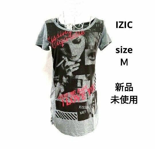 IZIC　レディース半袖Tシャツ　フード付きTシャツ トップス