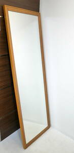 引取限定 東大阪(R507-B47)大型ミラー 鏡 全身鏡 大型鏡 全身ミラー 木製フレーム 姿見 什器 店舗用品 シンプル モダン ダンス レッスン
