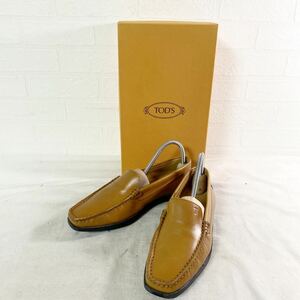 3588☆ TOD'S トッズ レザーシューズ ドライビングシューズ スリッポン カジュアル レディース 34.5 箱付き