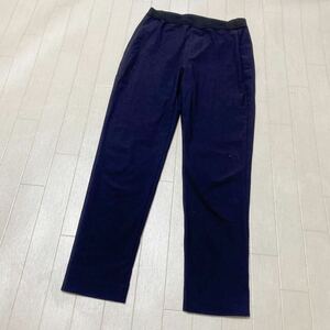 3590* MOGA Moga bottoms pants casual pants waist rubber lady's 2 navy plain made in Japan 