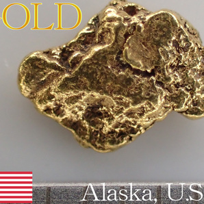 トレジャーG) アメリカ アラスカ産 自然金 約6mm  (ゴールド ナゲット 原石 砂金) [St-GUA13-1cb]の画像1