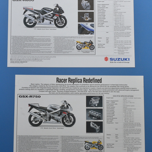 スズキ GSX-R600 GSX-R750 GSX-R750F GSX-R1000 SUZUKI 英語表記 輸出モデル 1999年6月 カタログ６枚【S輸出2001-17】の画像3