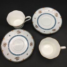 FG0619-25-3-4 NARUMI ナルミ カップ＆ソーサー 2客セット アンティーク 洋食器 花 金彩 口径8cm H6.5cm(カップ) W16cm(ソーサー) 60サイズ_画像5