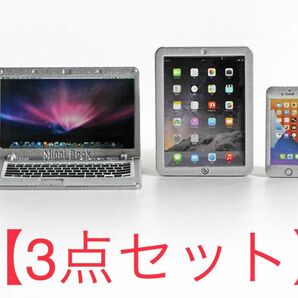 【銀】ミニチュア　パソコン　iPad iPhone タブレット　ケータイ