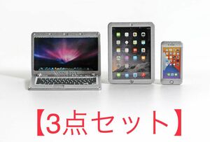 【銀】ミニチュア　パソコン　iPad iPhone タブレット　ケータイ