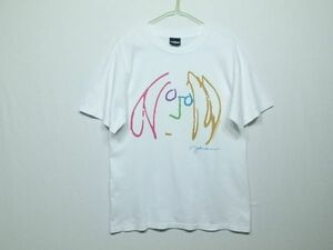 90's ジョンレノン オノヨーコ 版画 虹色 Tシャツ M