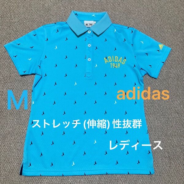 アディダス adidas ゴルフウェア レディース 半袖 ブルー M