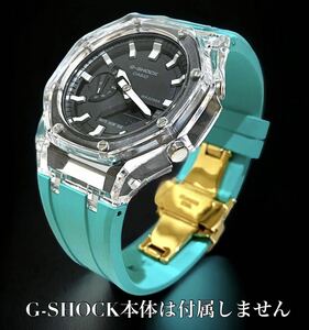 g-shock custom G-SHOCK GA-2100 for bezel + rubber belt Casio -kG shock highest rank fluorine Raver mint × Gold 