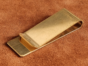  brass made money clip ( wide ) brass Gold . tongs . inserting purse coin case Mini wallet simple men's 