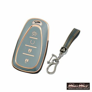  Chevrolet exclusive use Gold line TYPE B 4 button type TPU soft smart key case blue / Chevrolet Cruze malibu [ mail service postage 200 jpy ]