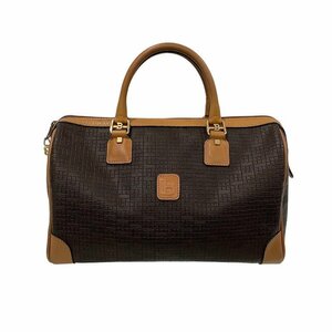 BALLY バリーミニボストンバッグ PVC レザー ハンドバッグ トートバッグ ブラウン BAG【中古】KB-7337