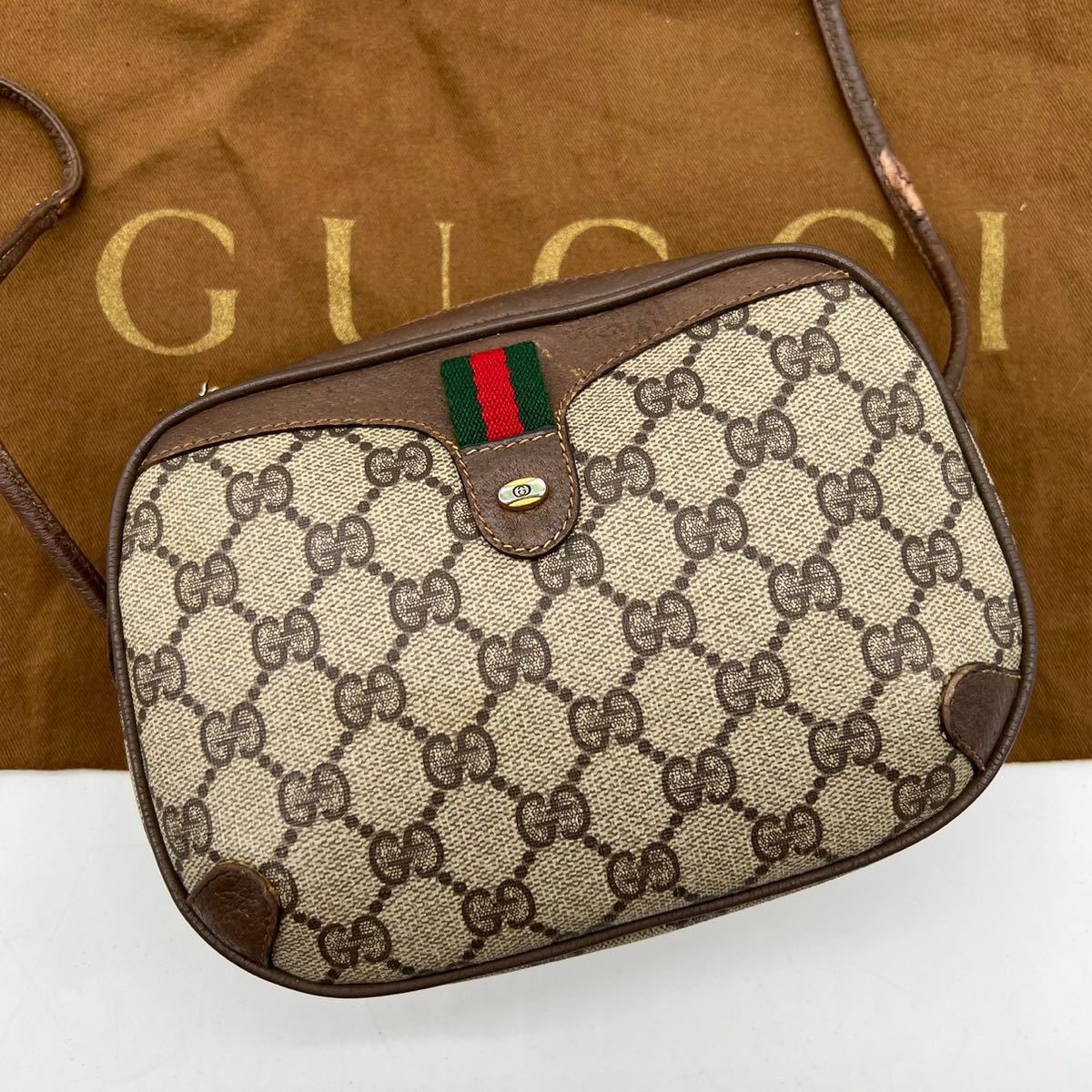 ヤフオク! -「美品 gucci オールドグッチ gg柄 シェリー ショルダー