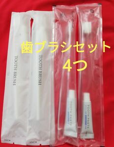 【お泊まり/宿泊/旅行に】携帯歯ブラシ 4つ