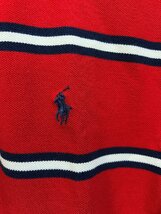 未使用 ポロ ラルフローレン ボーダー カノコ ポロシャツ L メンズ レッド POLO RALPHLAUREN ワンポイント_画像2