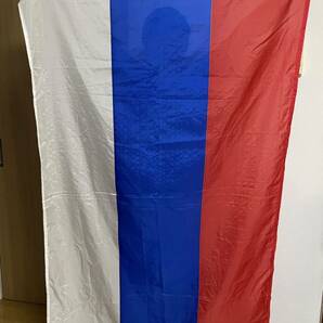 ロシアの国旗、ロシア製タグ付き、実物、未使用品の画像1