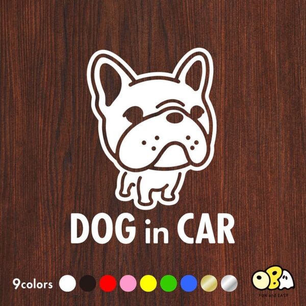 DOG IN CAR/フレンチブルドッグ(Aタイプ) ステッカー KIDS IN CAR・CAMP LIFE