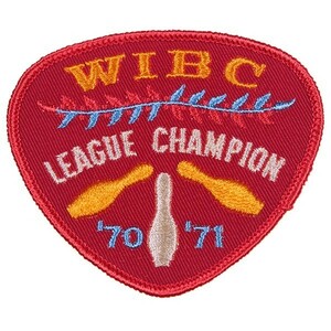 JA52 70s WIBC LEAGUE CHAMPION '70 '71 ボウリング ワッペン パッチ ロゴ エンブレム アメリカ 米国 USA 輸入雑貨