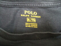 送料込 POLO by RALPH LAUREN ポロ ラルフローレン 半袖Tシャツ ポイント刺繍 コットン100% 大きいサイズ XL 黒_画像4