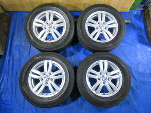 激安即決！美品 weds 15-6J 5H/114.3 ET53 + DUNLOP 205/65R15 2021/22年中古4本 ストリーム エスティマ カムリ ステップワゴン等！T007180