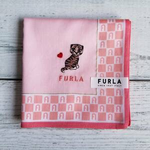  tiger![ free shipping ] new goods *FURLA Furla * large size handkerchie handkerchie pink arch Logo Logo one Point embroidery .... Tiger 