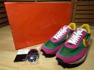 Y送料無料■008 美品 箱 タグ 替え紐付【NIKE × sacai サカイ】LD WAFFLE ワッフル BV0073 301 PINE GREEN US 9.5 27.5cm