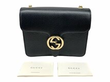 GUCCI (グッチ) ショルダーバッグ インターロッキングG レザー 510304 ブラック ブランド /036_画像10