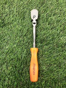 【中古品】★Snap-on 1/4&quot; (6.3mm)ロングフレックスラチェットハンドル THLFD72　　_ITOCM69XYHNK_