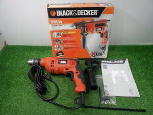 きれいな品★ブラックアンドデッカー 13mm コード式振動ドリル KR554RE 穴あけ 550w BLACK&DECKER やや傷や汚れあり 中古品