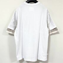 国内正規品 23SS 4サイズ （XL相当）極美品 sacai サカイ サイドスリット 異素材切り替えし 半袖 Tシャツ ホワイト 白 ブランドタグ_画像3