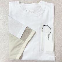 国内正規品 23SS 4サイズ （XL相当）極美品 sacai サカイ サイドスリット 異素材切り替えし 半袖 Tシャツ ホワイト 白 ブランドタグ_画像1