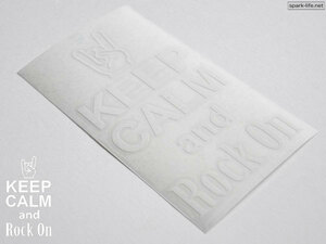 ★ロックンロールな人気ステッカー★ KEEP CALM and Rock ON (ホワイト) 送料無料から