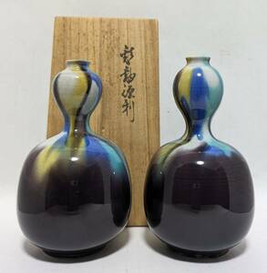 Kutani -yaki Glaze Tokuri Национальное сокровище Tokuda Hachiyoshi enori: Box Masahiko