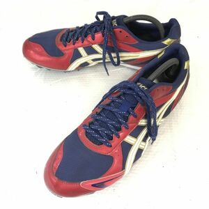 asics/アシックス★陸上スパイクシューズ（土トラック兼用【29.0/紺×赤/navy blue×red】TTP506/sneakers/Shoes/trainers◆G-57
